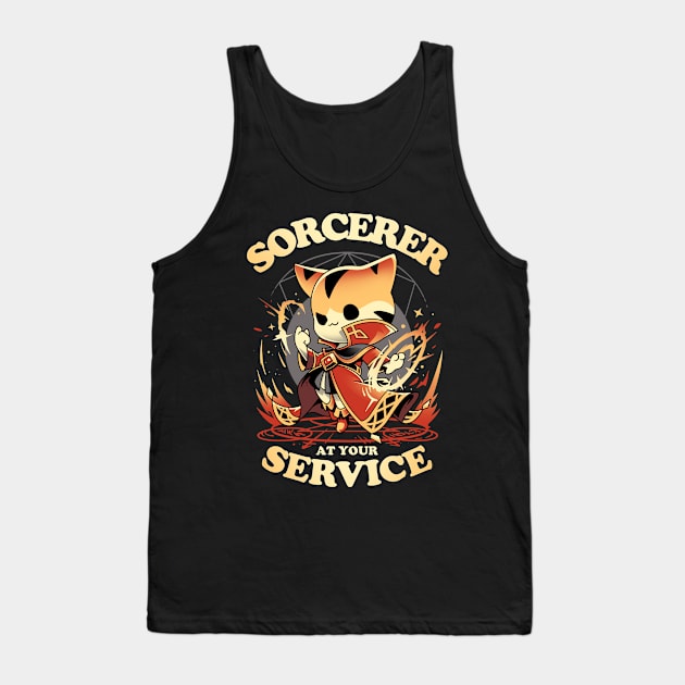 Sorcerer's Call - Cat Gamer Tank Top by Snouleaf